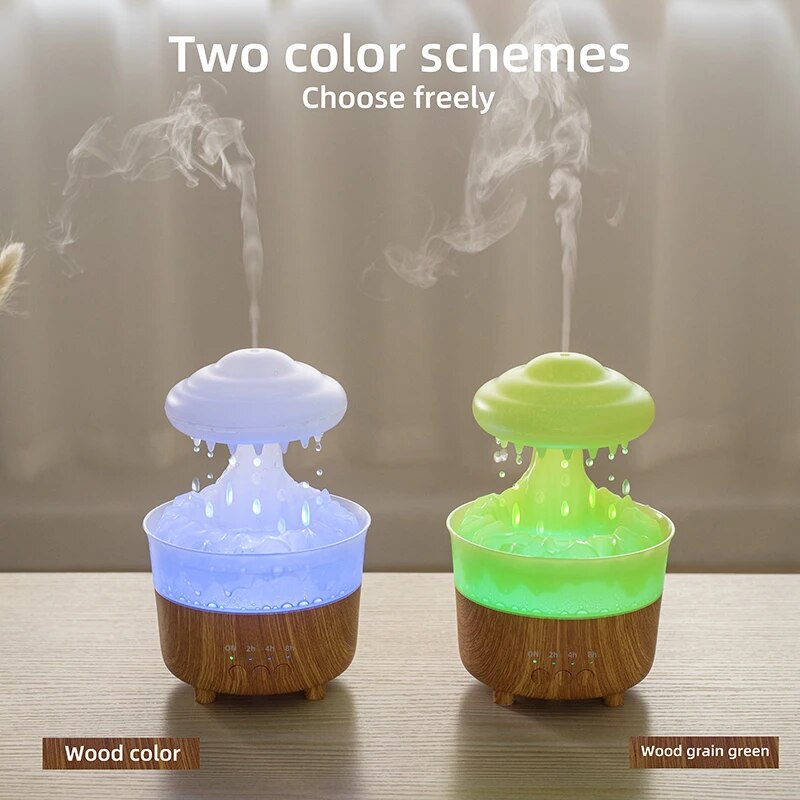 Rain Cloud Humidifier Mushroom Diffuser 7 Colors LED Lights Timing Essential Oils Diffuser Raindrops Air Humidifier Home Gift